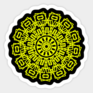 Yellow geometric rosette Sticker